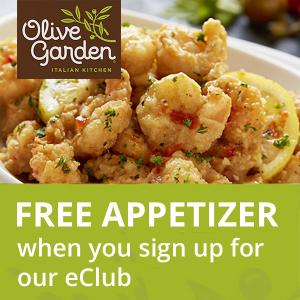 FREE Meals When You Join Olive Garden’s eClub