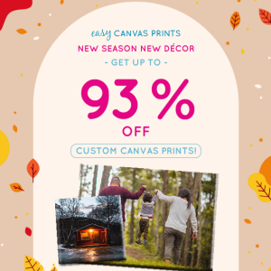 93% Off Customized Canvas Prints