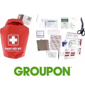 70% Off 100-Pc First Aid Kit Stored in a Waterproof Red Dry Sack