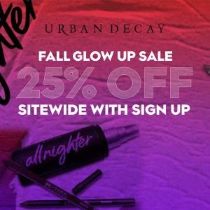 Fall Glow Up Sale: 25% Off Sitewide with Sign Up